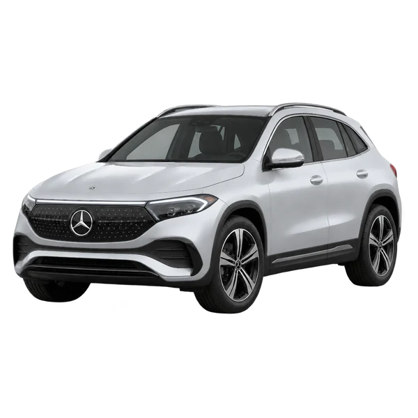 silver 2024 Mercedes-Benz EQA 300 4Matic front three-quarter (facing left) view