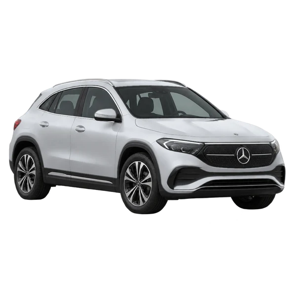 silver 2025 Mercedes-Benz EQA Class front three-quarter (facing left) view