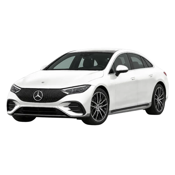 white 2024 Mercedes-Benz EQE front three-quarter (facing left) view