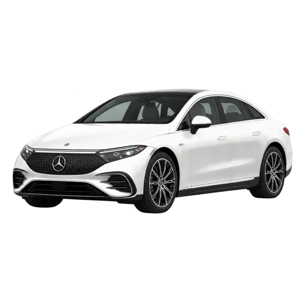 white 2025 Mercedes-Benz EQS Class front three-quarter (facing left) view