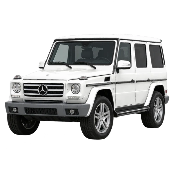 white 2018 Mercedes-Benz G-Class front three-quarter (facing left) view