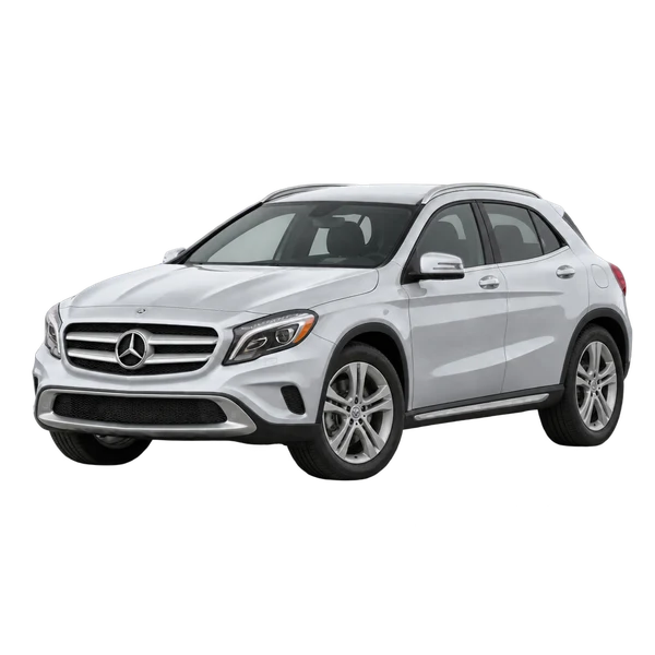 silver 2020 Mercedes-Benz GLA front three-quarter (facing left) view