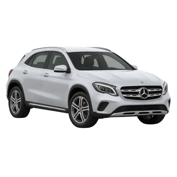 silver 2020 Mercedes-Benz GLA 200 front three-quarter (facing left) view