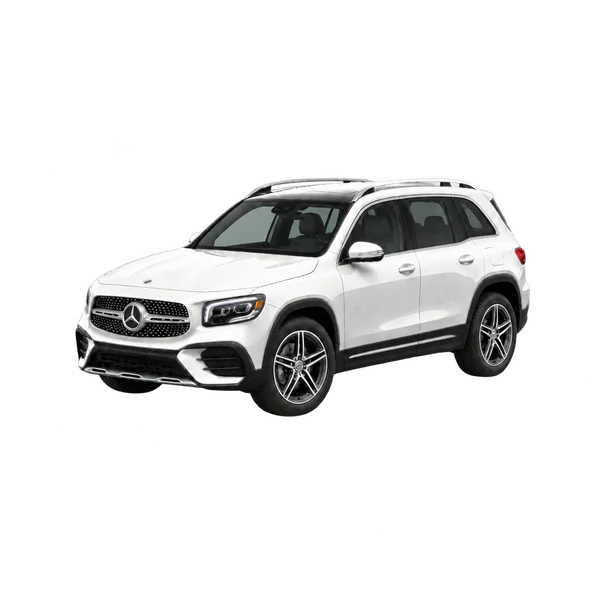 white 2021 Mercedes-Benz GLB front three-quarter (facing left) view