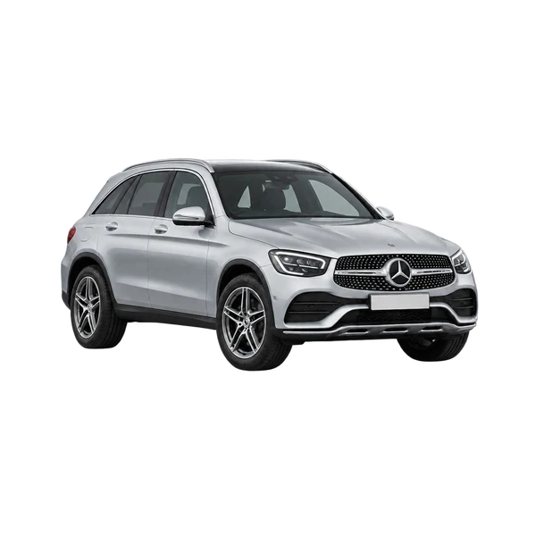 silver 2023 Mercedes-Benz GLC front three-quarter view