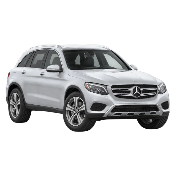 silver 2019 Mercedes-Benz GLC-Klasse front three-quarter (facing left) view