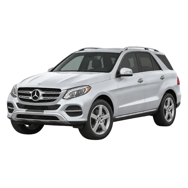 silver 2016 Mercedes-Benz GLE 350 front three-quarter (facing left) view