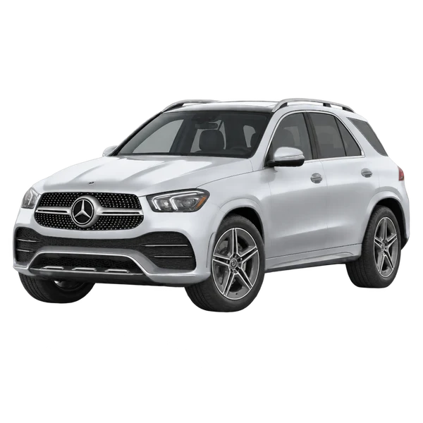 silver 2022 Mercedes-Benz GLE 450 4Matic front three-quarter (facing left) view