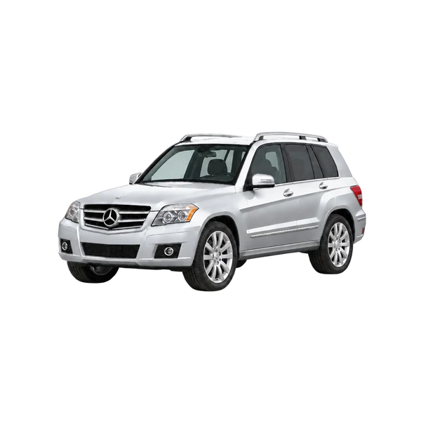silver 2012 Mercedes-Benz GLK-Class front three-quarter (facing left) view
