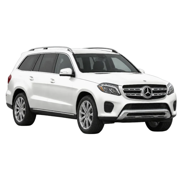 white 2019 Mercedes-Benz GLS-Class front three-quarter (facing left) view