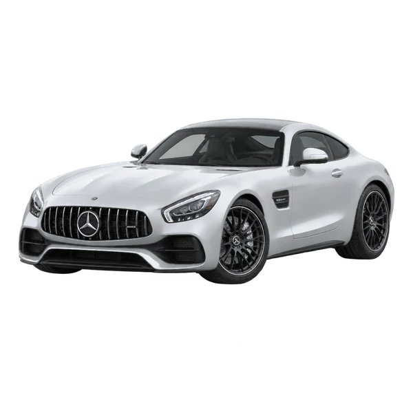 silver 2018 Mercedes-Benz GT front three-quarter (facing left) view