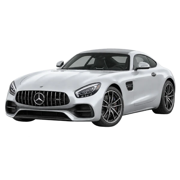 silver 2020 Mercedes-Benz GT front three-quarter (facing left) view