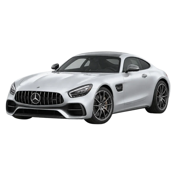 silver 2023 Mercedes-Benz GT front three-quarter (facing left) view