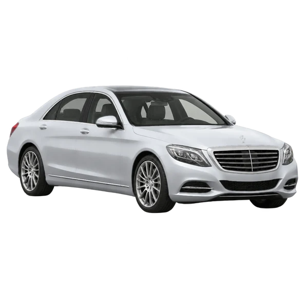 silver 2014 Mercedes-Benz S 500 front three-quarter (facing left) view