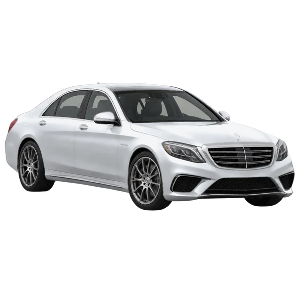 silver 2016 Mercedes-Benz S 63 front three-quarter (facing left) view