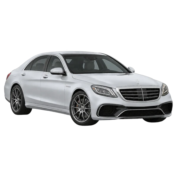 silver 2016 Mercedes-Benz S 63 AMG front three-quarter (facing left) view
