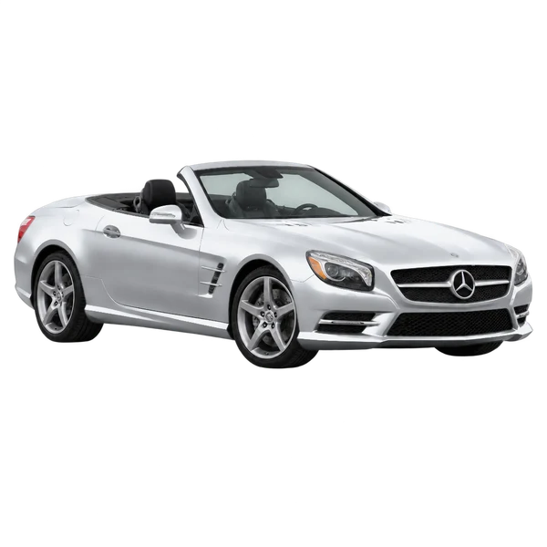 silver 2014 Mercedes-Benz SL-Class front three-quarter (facing left) view