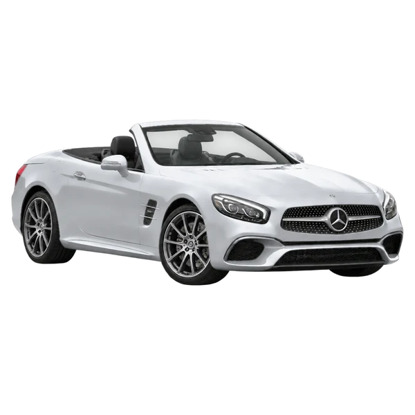 silver 2019 Mercedes-Benz SL-Class front three-quarter (facing left) view