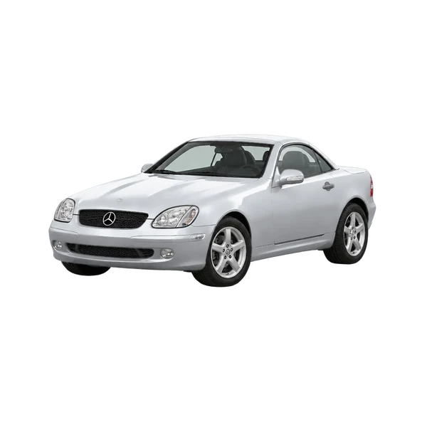 silver 2000 Mercedes-Benz SLK-Class front three-quarter (facing left) view