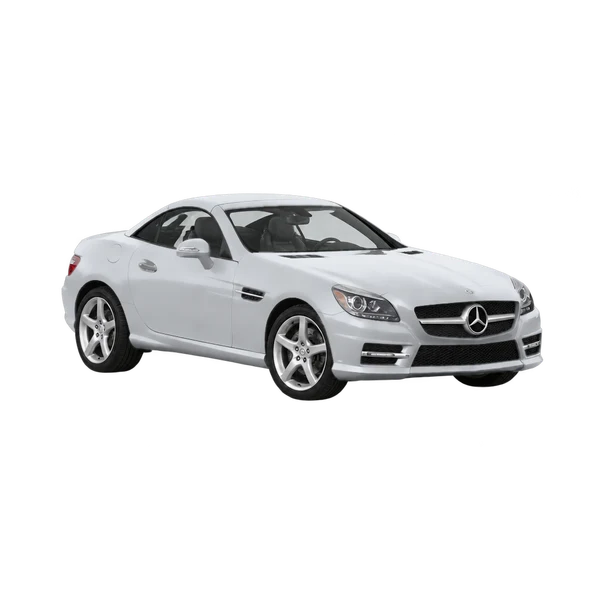 silver 2016 Mercedes-Benz SLK-Class front three-quarter (facing left) view