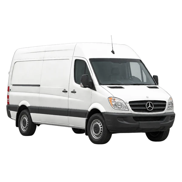 white 2010 Mercedes-Benz Sprinter front three-quarter (facing left) view