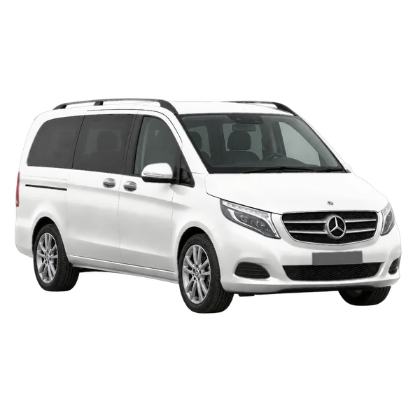 white 2025 Mercedes-Benz V-Klasse front three-quarter (facing left) view
