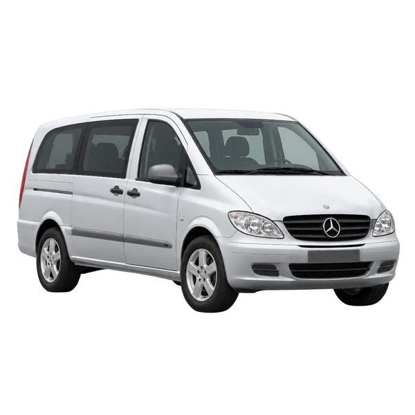 silver 2009 Mercedes-Benz Vito front three-quarter (facing left) view