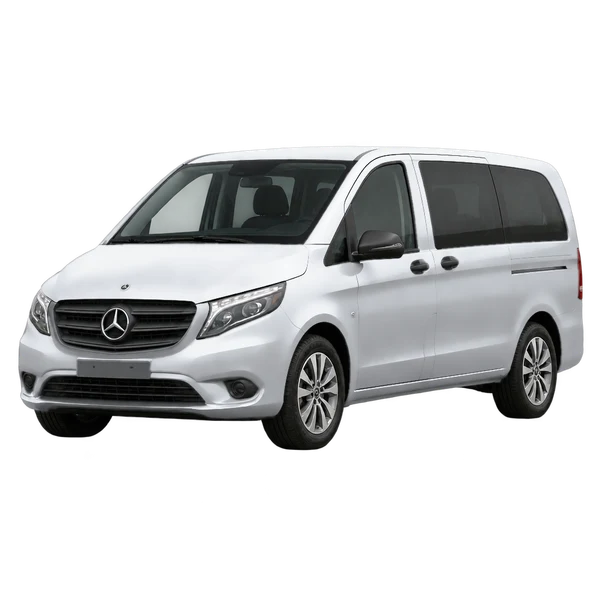 silver 2023 Mercedes-Benz Vito front three-quarter (facing left) view