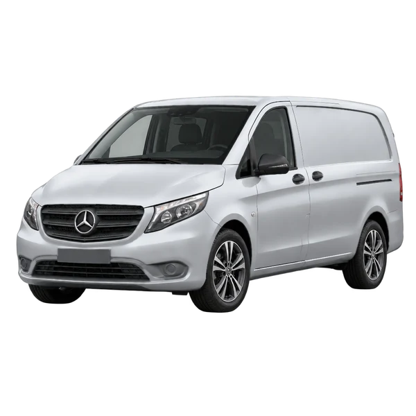 silver 2024 Mercedes-Benz Vito front three-quarter (facing left) view