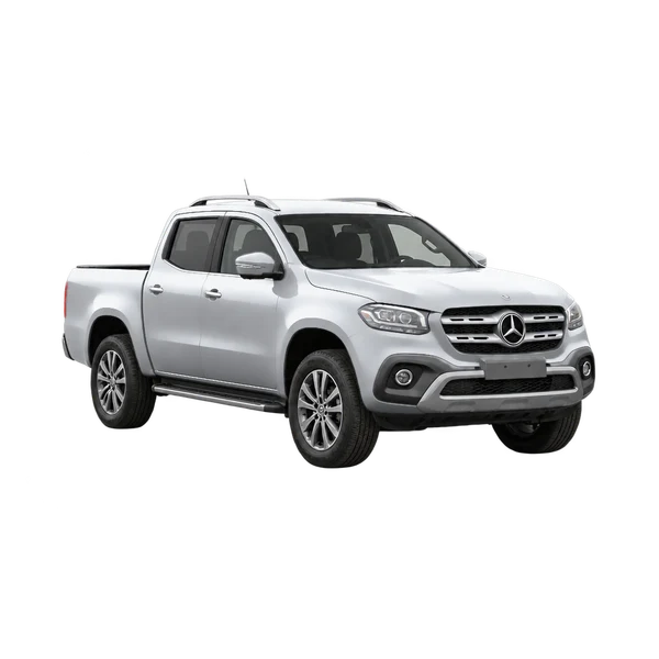 silver 2019 Mercedes-Benz X-Klasse front three-quarter (facing left) view