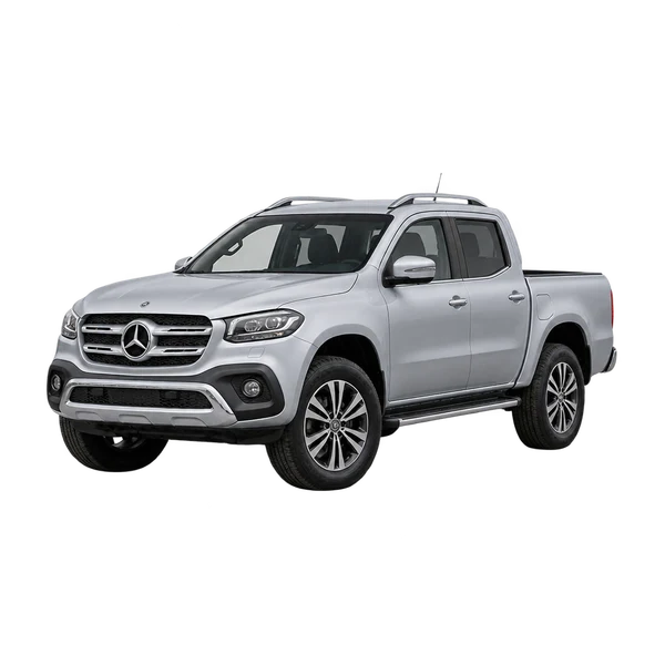 silver 2020 Mercedes-Benz X-Klasse front three-quarter (facing left) view