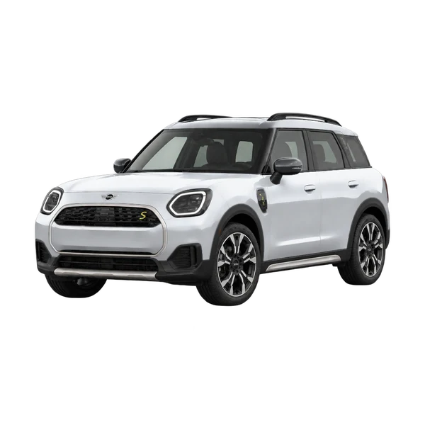silver 2026 MINI Countryman SE ALL4 front three-quarter (facing left) view