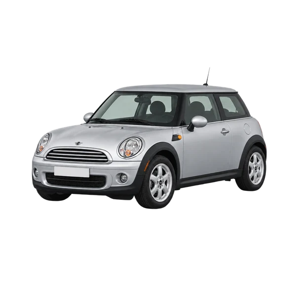 silver 2010 MINI Hardtop front three-quarter (facing left) view