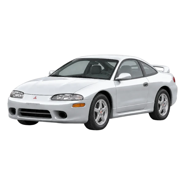 silver 1996 Mitsubishi Eclipse front three-quarter (facing left) view