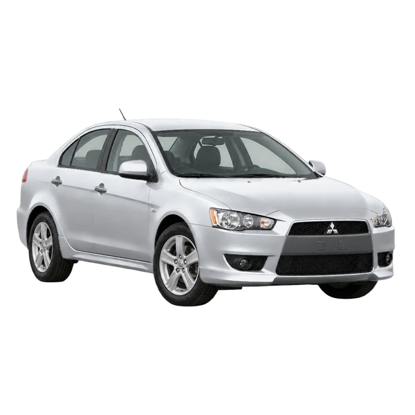 silver 2012 Mitsubishi Lancer front three-quarter (facing left) view