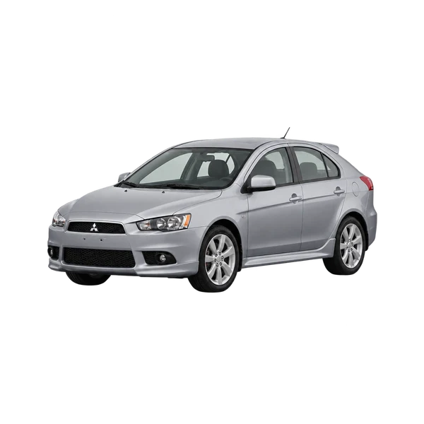 silver 2011 Mitsubishi Lancer SportBack front three-quarter (facing left) view