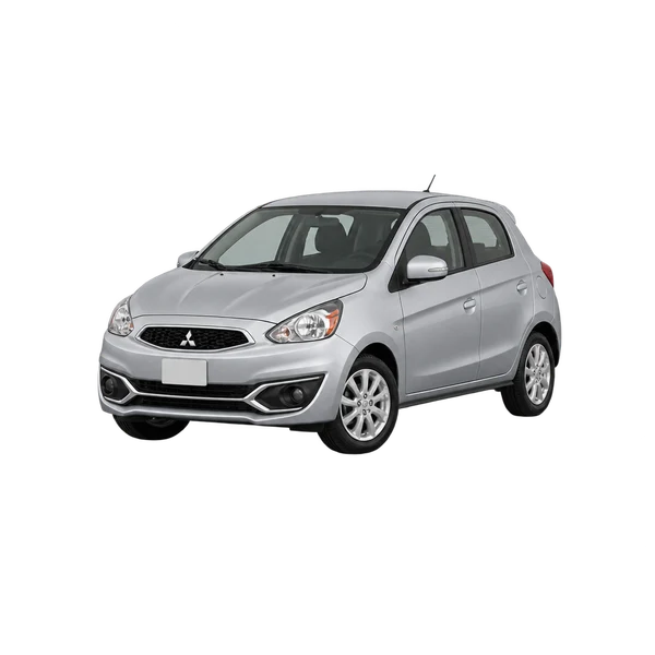 silver 2016 Mitsubishi Mirage front three-quarter (facing left) view