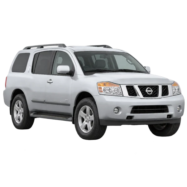 silver 2014 Nissan Armada front three-quarter (facing left) view