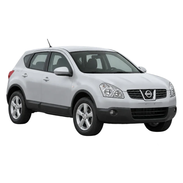 silver 2009 Nissan Qashqai front three-quarter (facing left) view