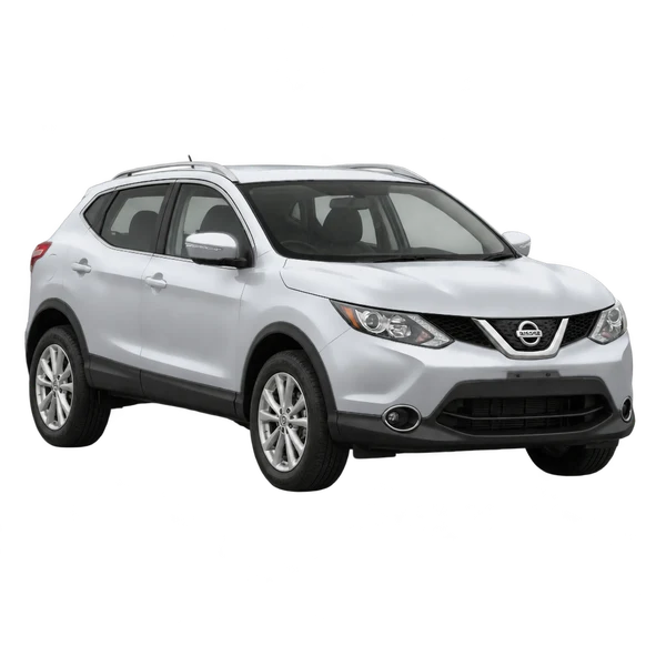 silver 2019 Nissan Qashqai front three-quarter (facing left) view