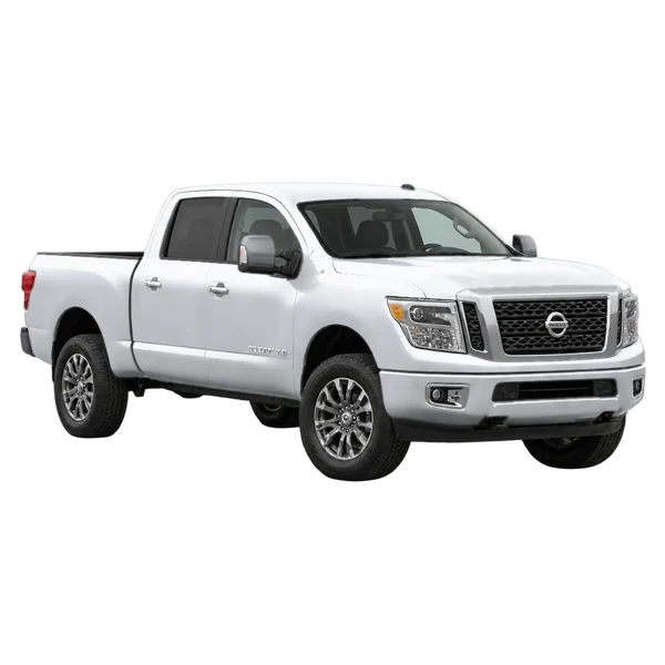 silver 2016 Nissan Titan XD front three-quarter (facing left) view