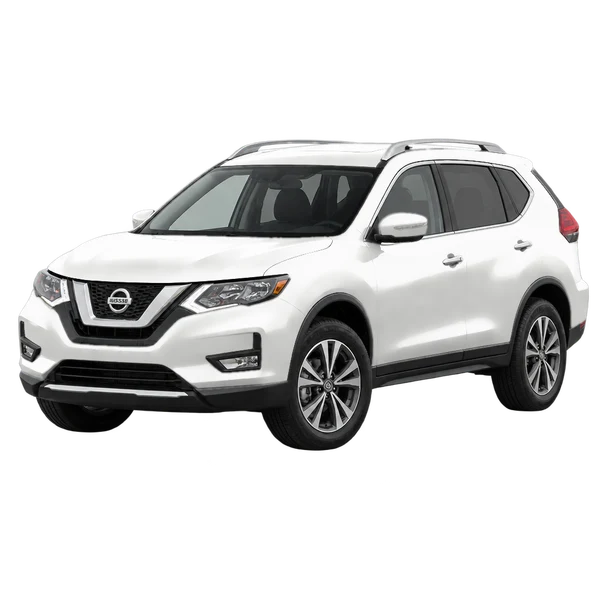 white 2018 Nissan X-Trail front three-quarter (facing left) view
