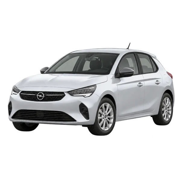 silver 2022 Opel Corsa front three-quarter (facing left) view