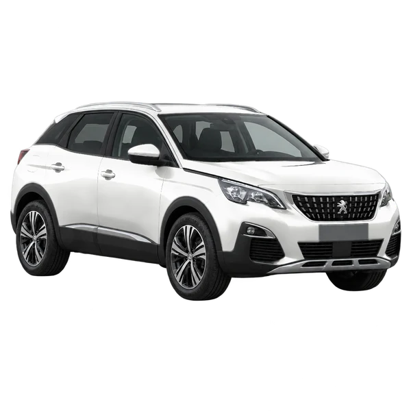 white 2022 Peugeot 3008 front three-quarter (facing left) view