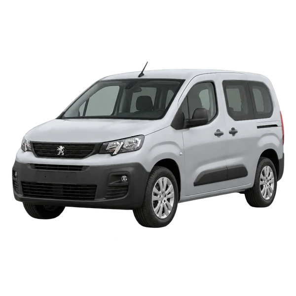 silver 2021 Peugeot Partner front three-quarter (facing left) view