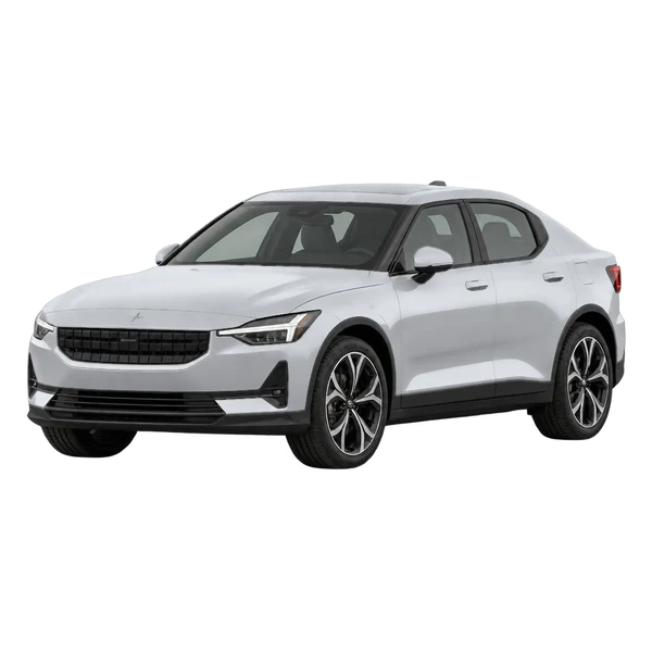silver 2023 Polestar Polestar 2 front three-quarter (facing left) view