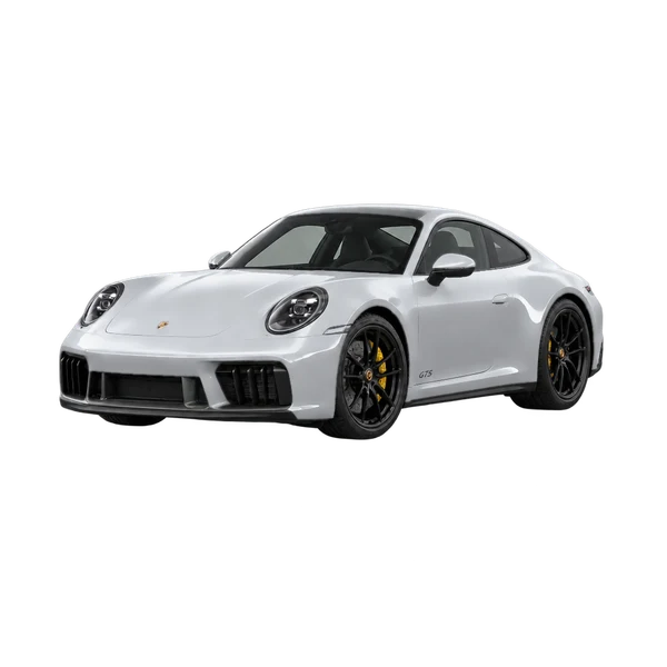 silver 2026 Porsche 911 Carrera GTS front three-quarter (facing left) view
