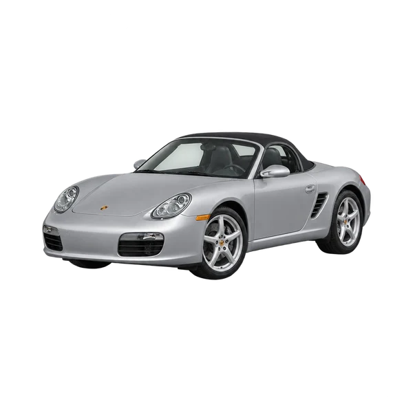 silver 2005 Porsche Boxster front three-quarter (facing left) view