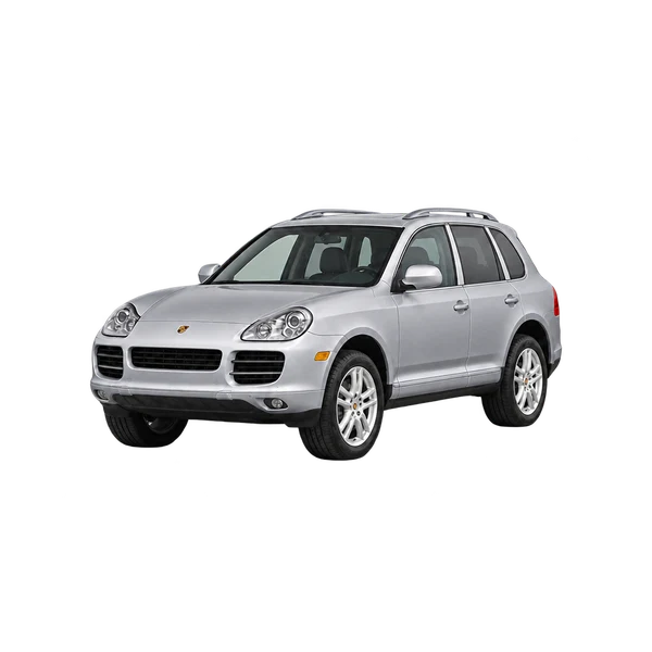 silver 2010 Porsche Cayenne front three-quarter (facing left) view
