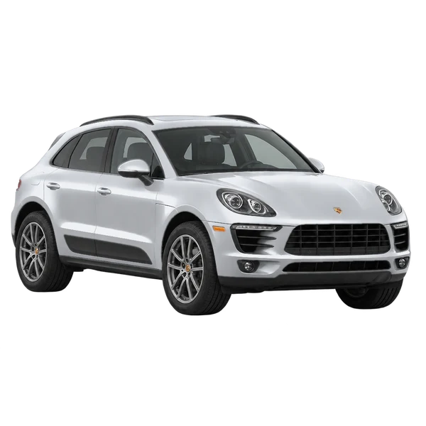silver 2016 Porsche Macan front three-quarter (facing left) view